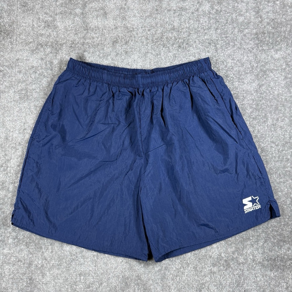 Vintage Starter Shorts Men's XL Blue Nylon Soccer Running Basketball Unlined